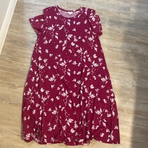 fuchsia floral swing dress